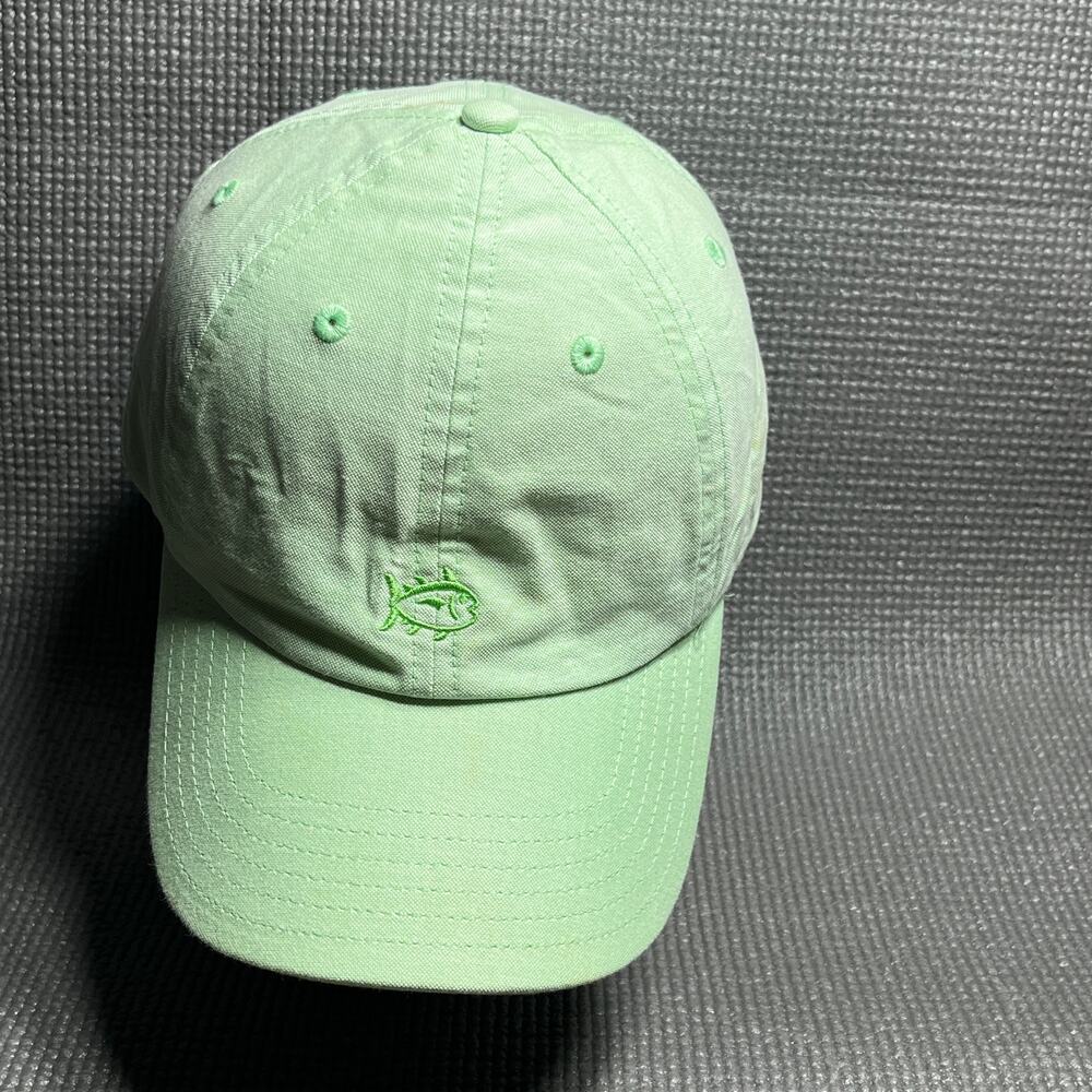 Southern Tide Mini Skipjack Leather‎ Strap Baseball Cap Mens One Size Green